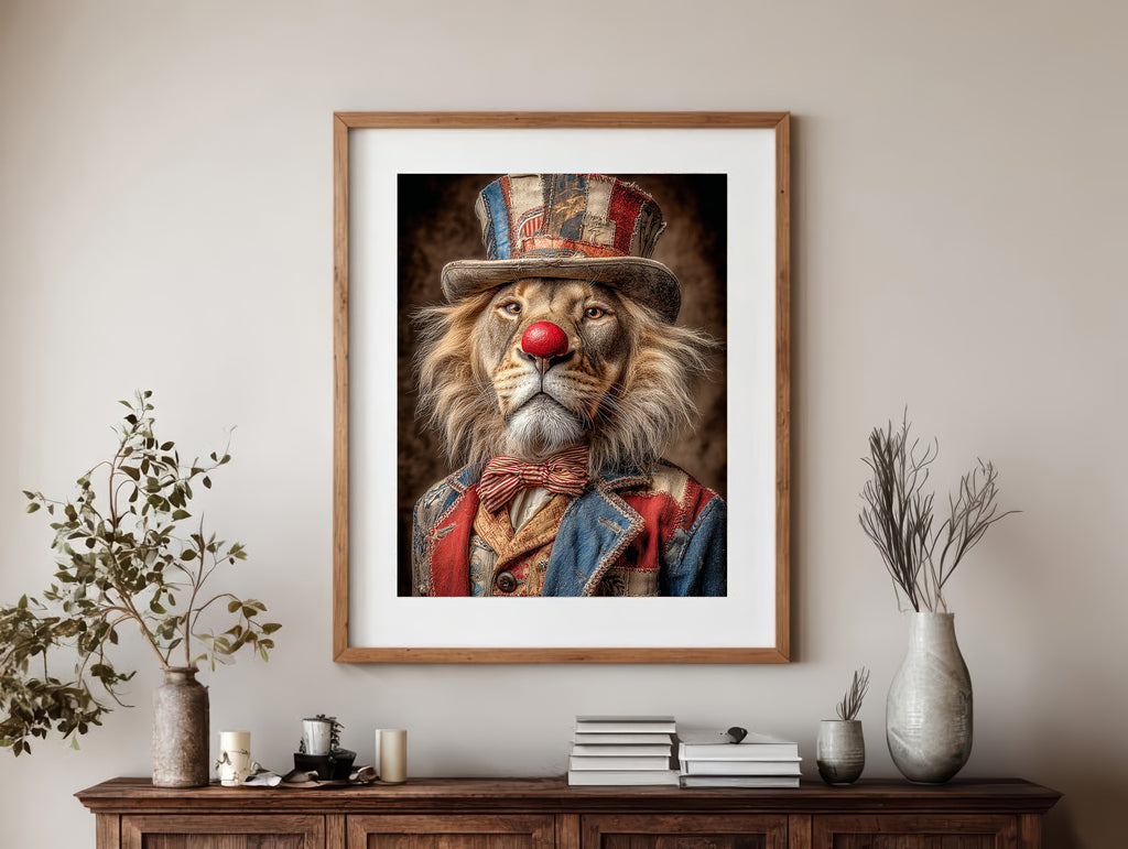Rodeo Clown Lion Digital Download Wall Art