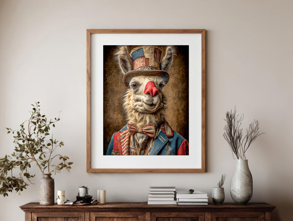 Rodeo Clown Llama Digital Download Wall Art