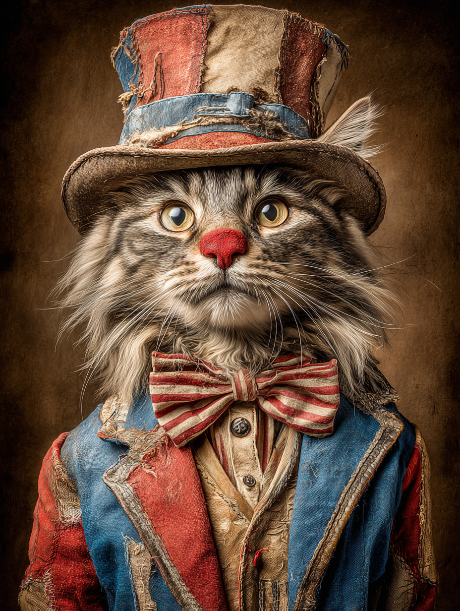 Rodeo Clown Maine Coon Cat Digital Download Wall Art