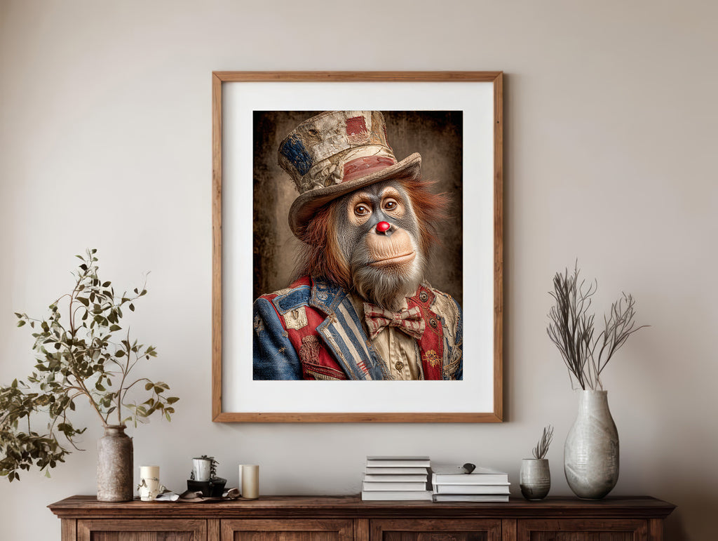 Rodeo Clown Orangutan Digital Download Wall Art