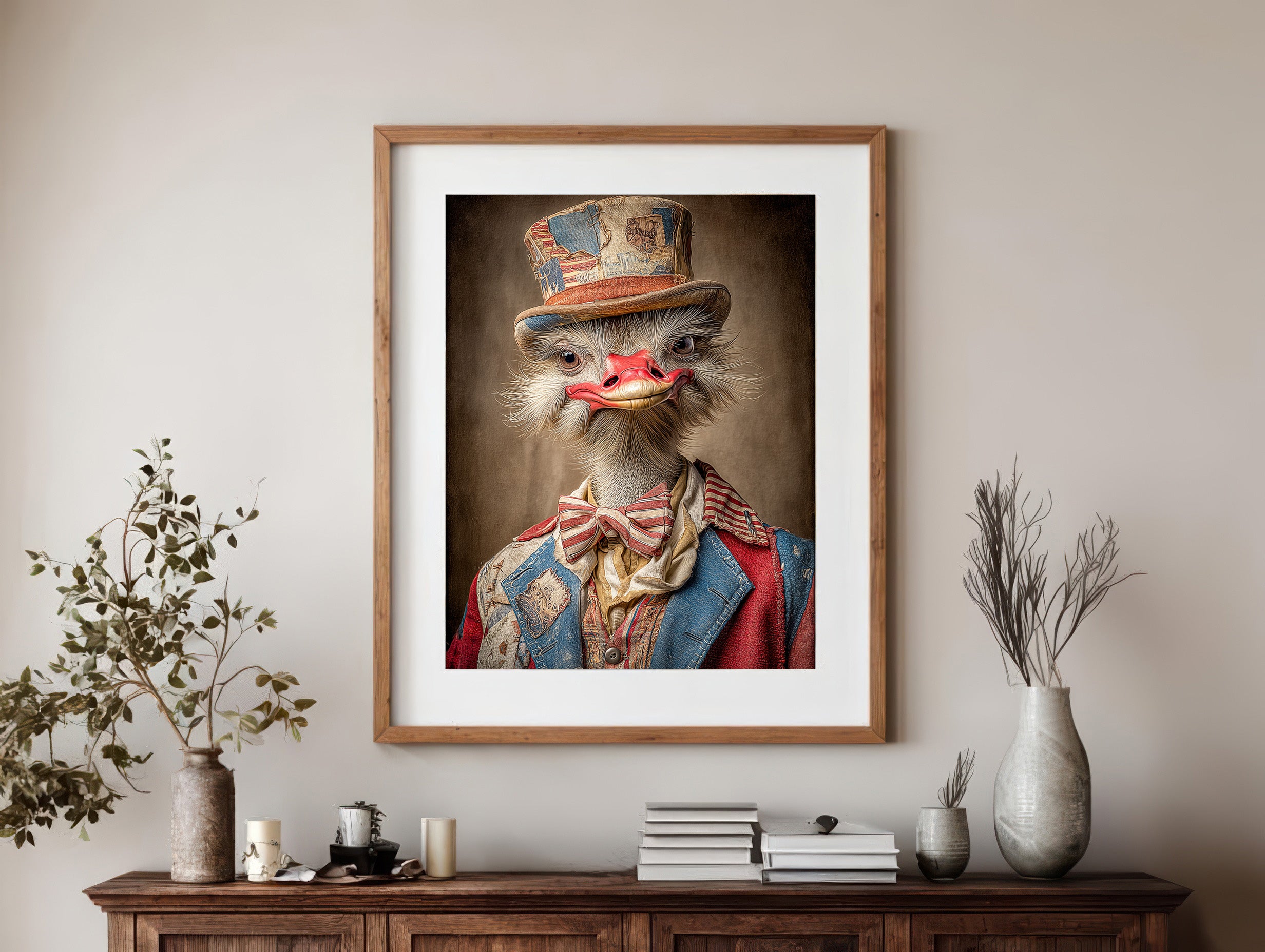 Rodeo Clown Ostrich Digital Download Wall Art