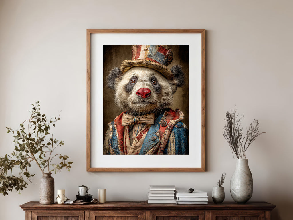 Rodeo Clown Panda Digital Download Wall Art