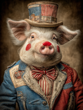 Rodeo Clown Pig Digital Download Wall Art