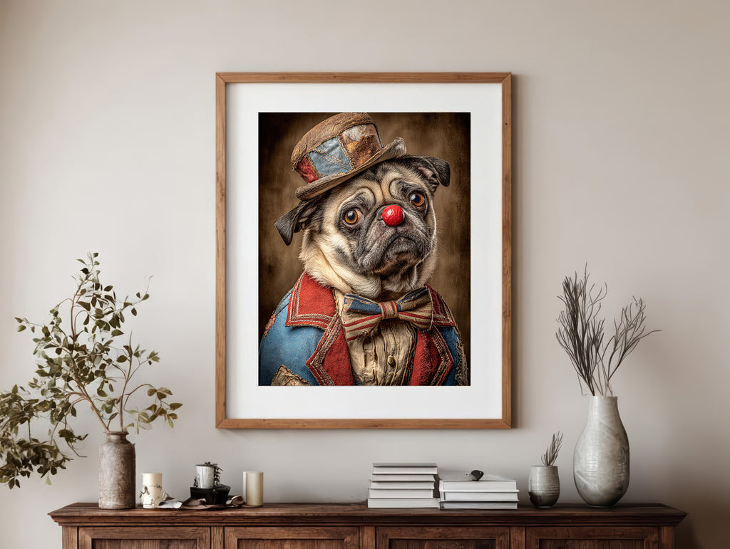 Rodeo Clown Pug Digital Download Wall Art