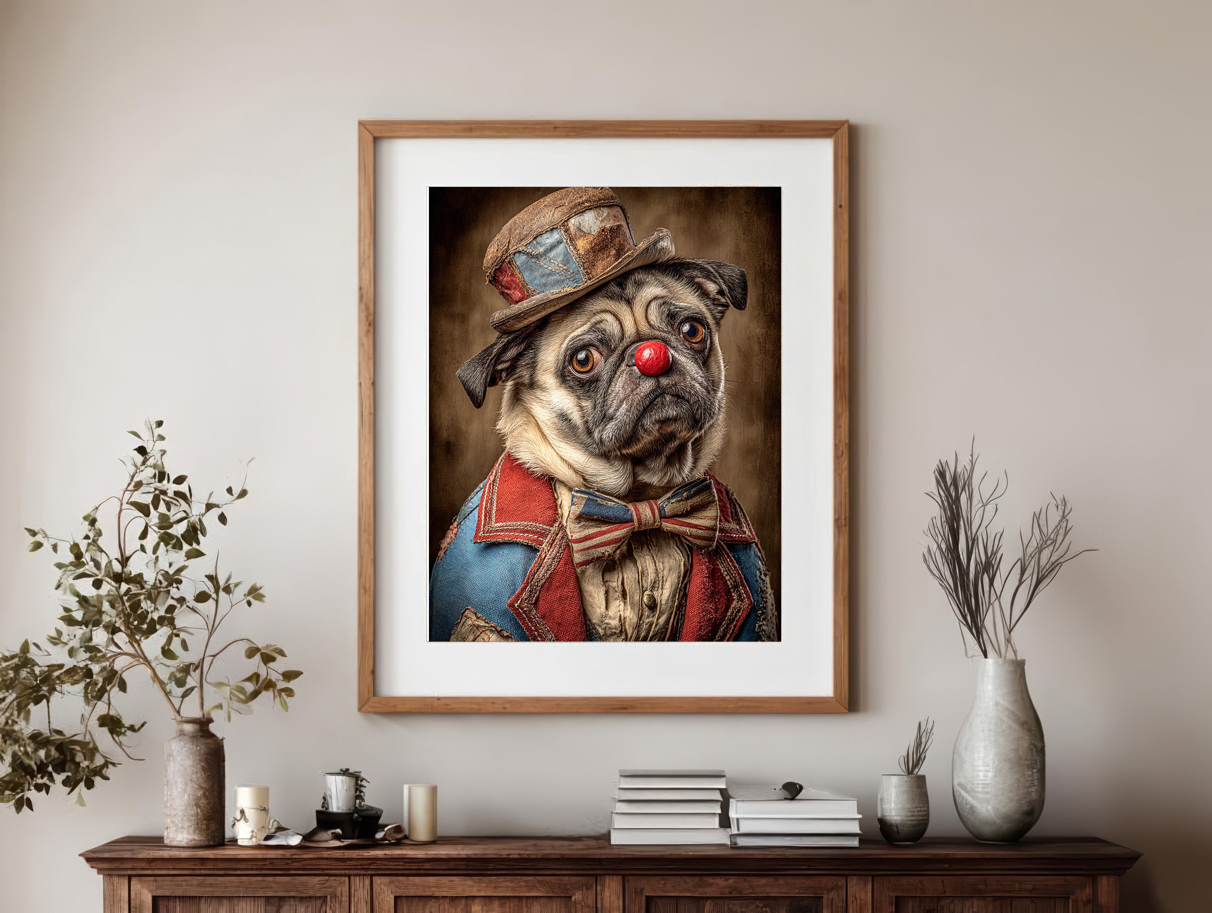 Rodeo Clown Pug Digital Download Wall Art