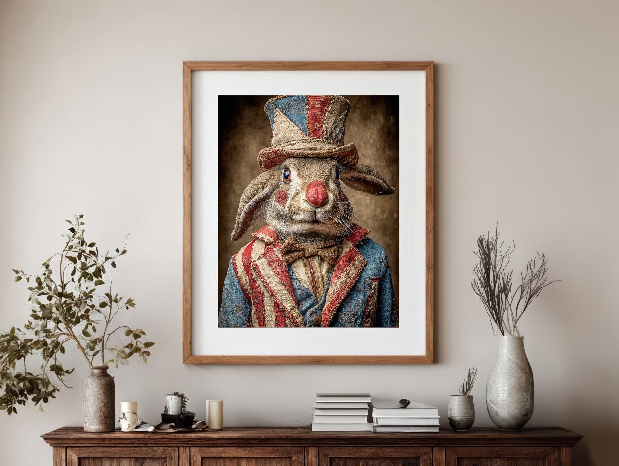 Rodeo Clown Rabbit Digital Download Wall Art