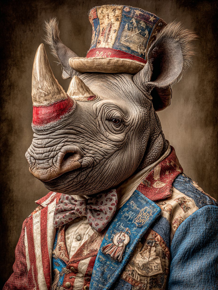 Rodeo Clown Rhinoceros Digital Download Wall Art