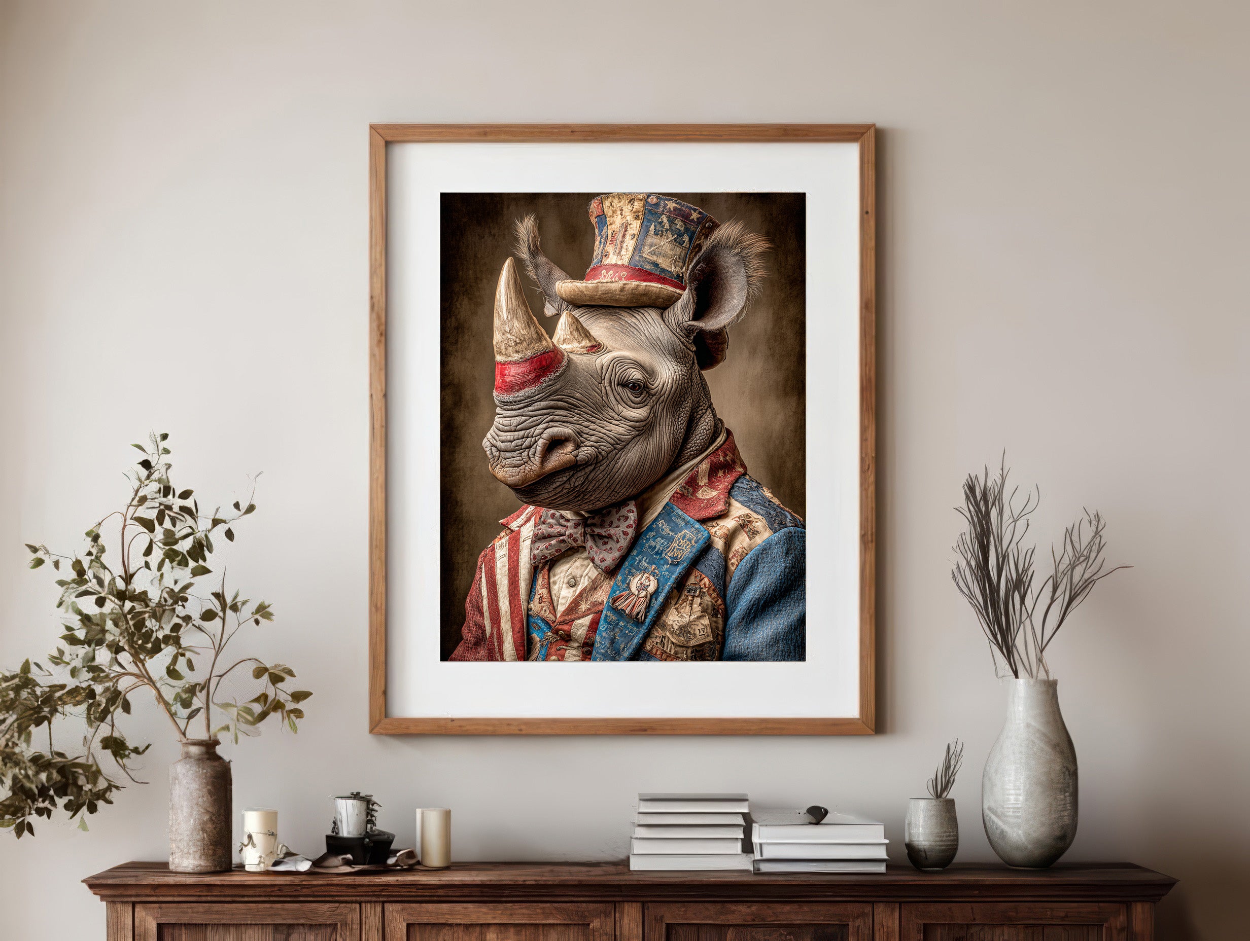 Rodeo Clown Rhinoceros Digital Download Wall Art