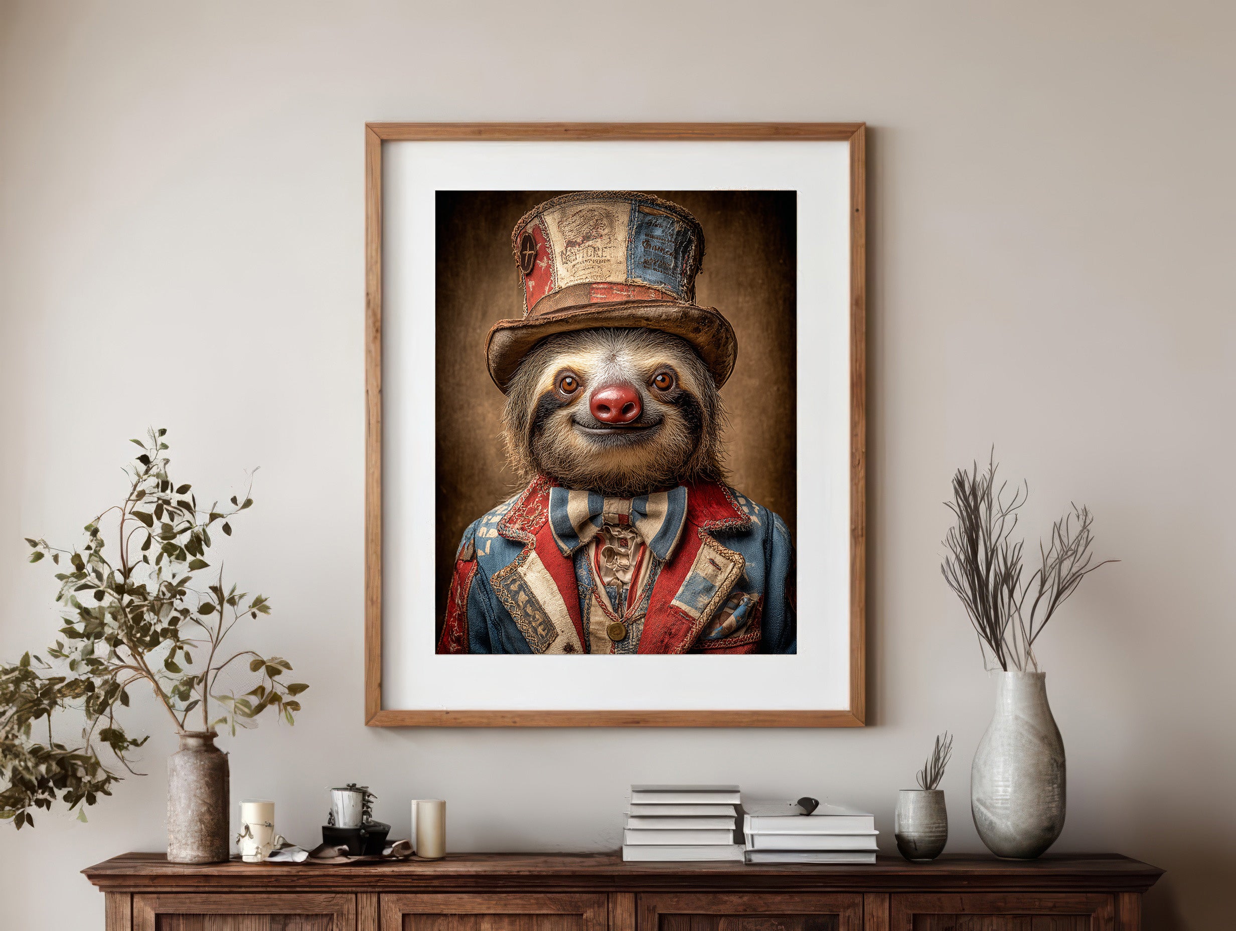 Rodeo Clown Sloth Digital Download Wall Art