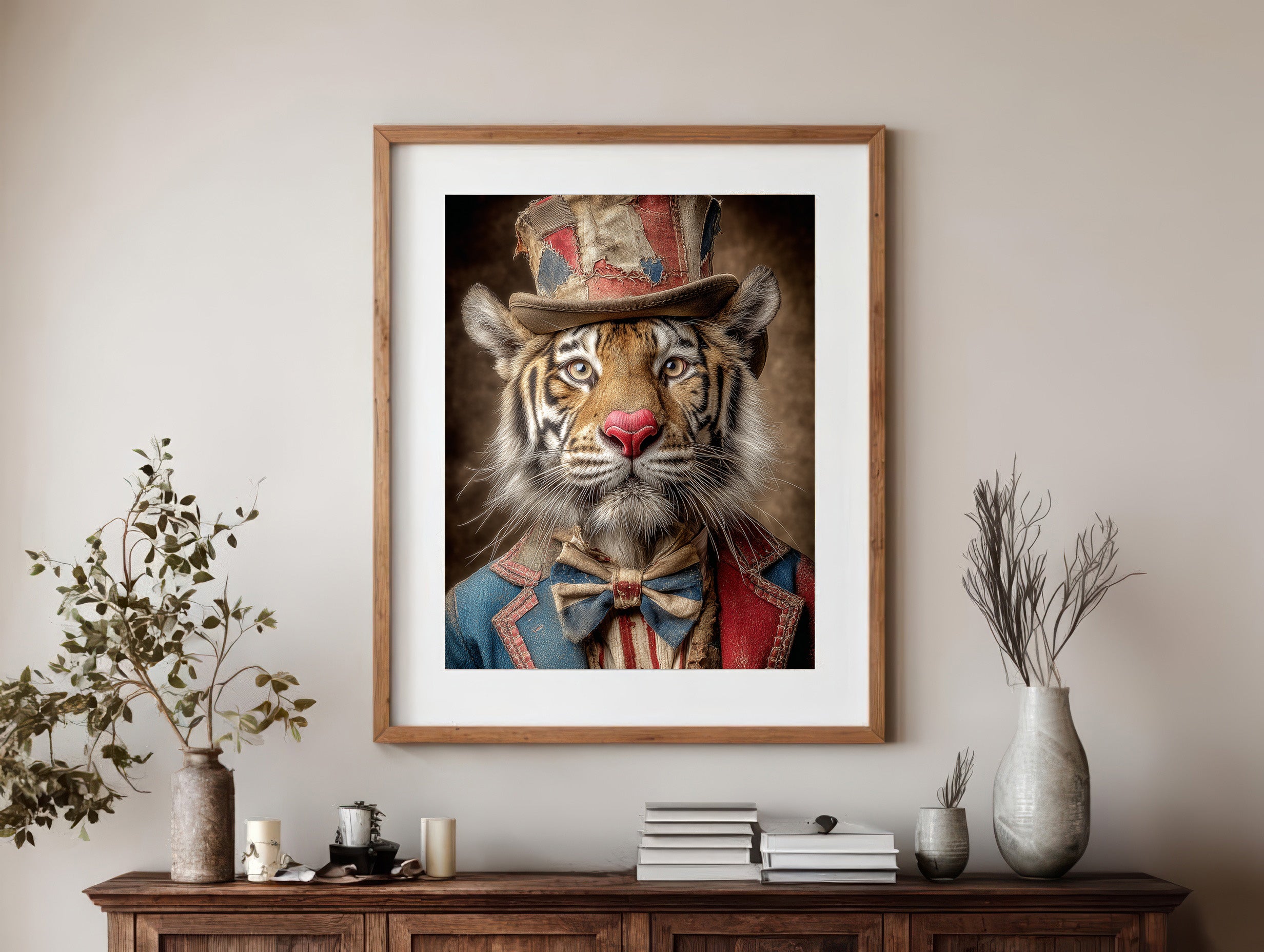 Rodeo Clown Tiger Digital Download Wall Art