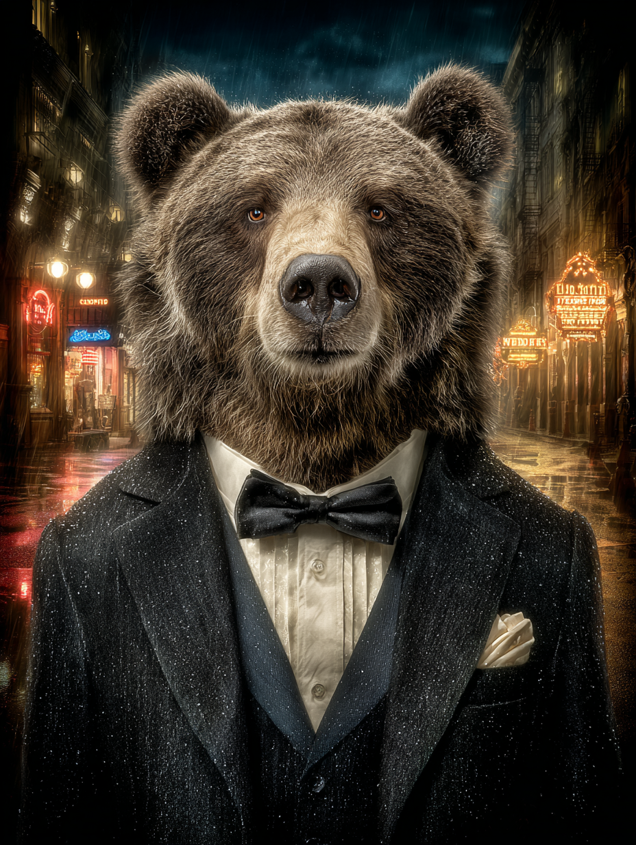 Secret Agent Bear Digital Download Wall Art