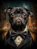 Secret Agent Black Pug Digital Download Wall Art