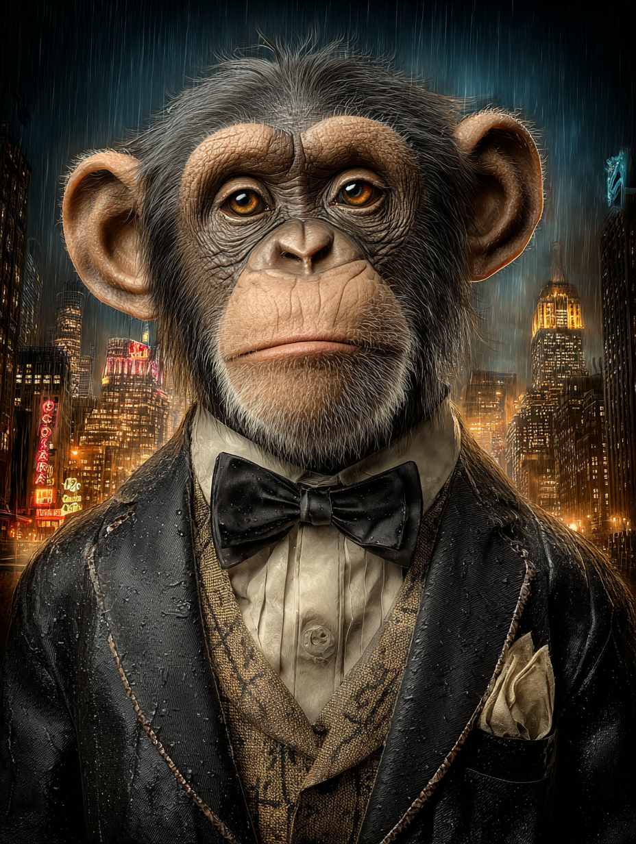 Secret Agent Chimpanzee Digital Download Wall Art