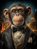 Secret Agent Chimpanzee Digital Download Wall Art