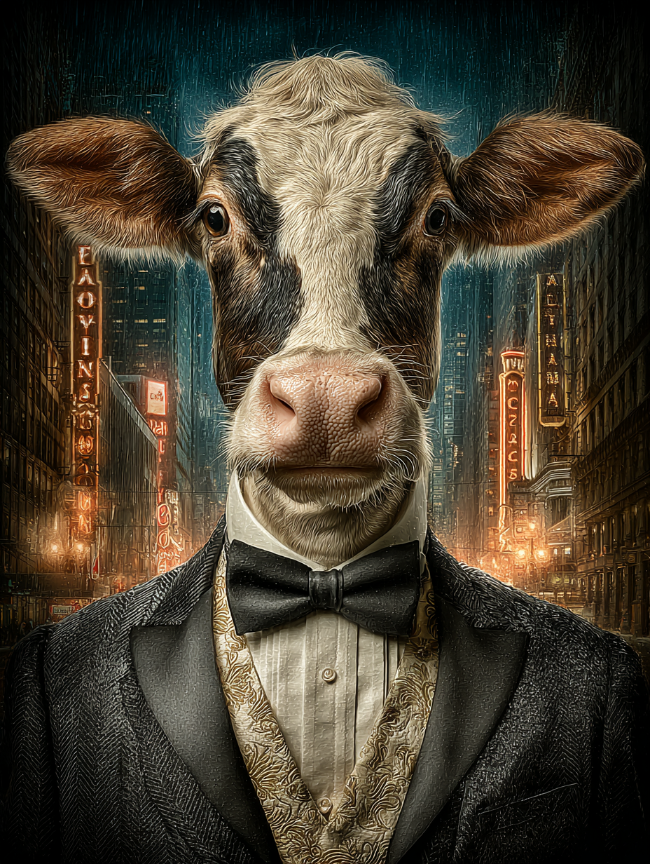 Secret Agent Cow Digital Download Wall Art