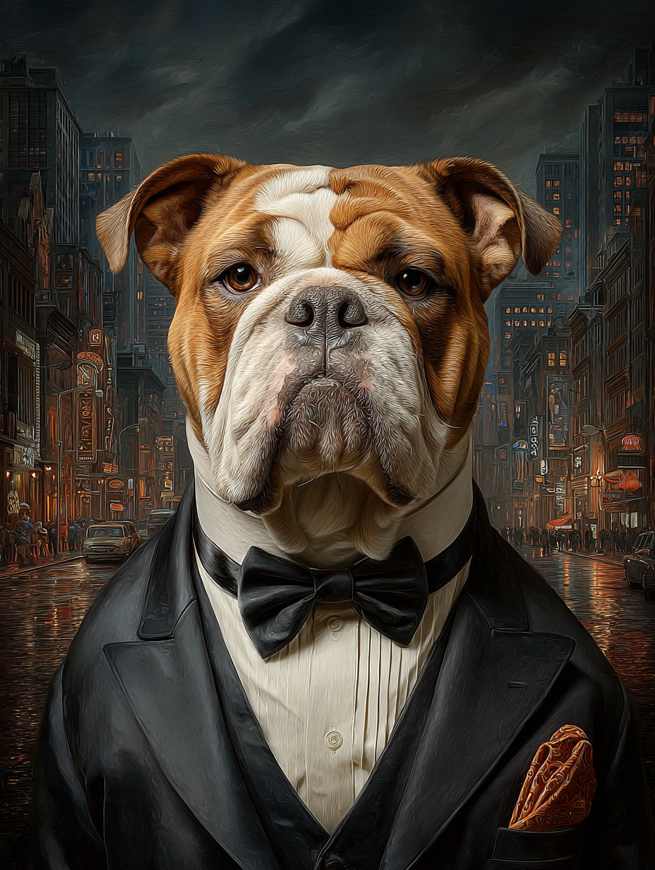 Secret Agent English Bulldog Digital Download Wall Art