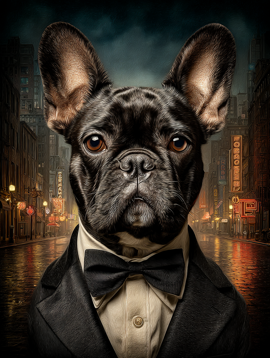 Secret Agent French Bulldog Digital Download Wall Art