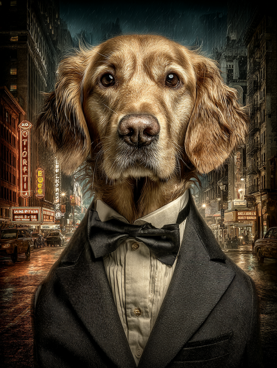 Secret Agent Golden Retriever Digital Download Wall Art
