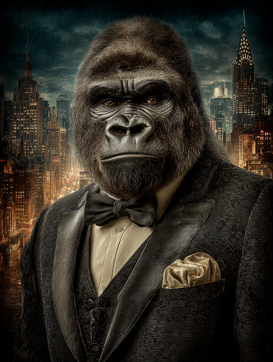Secret Agent Gorilla Digital Download Wall Art