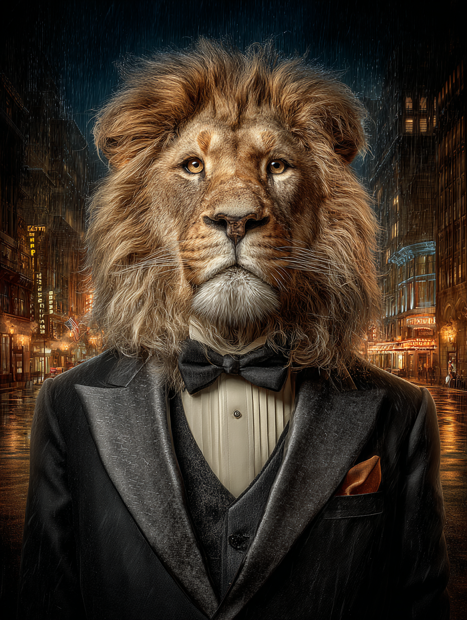 Secret Agent Lion Digital Download Wall Art