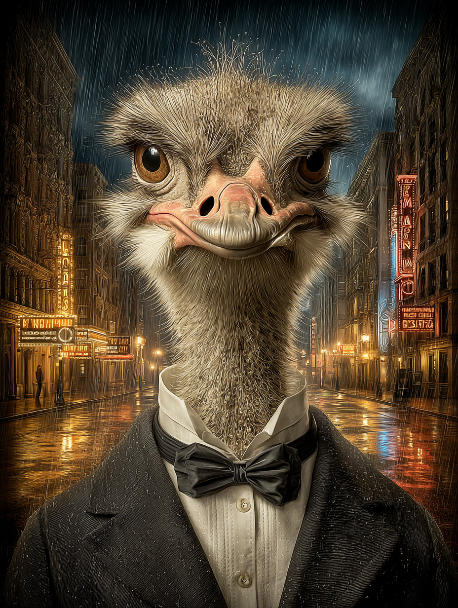 Secret Agent Ostrich Digital Download Wall Art