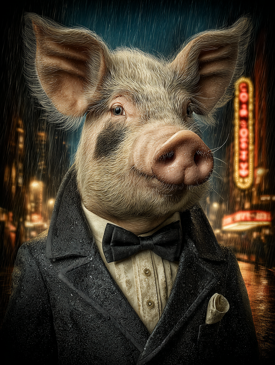 Secret Agent Pig Digital Download Wall Art