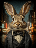 Secret Agent Rabbit Digital Download Wall Art