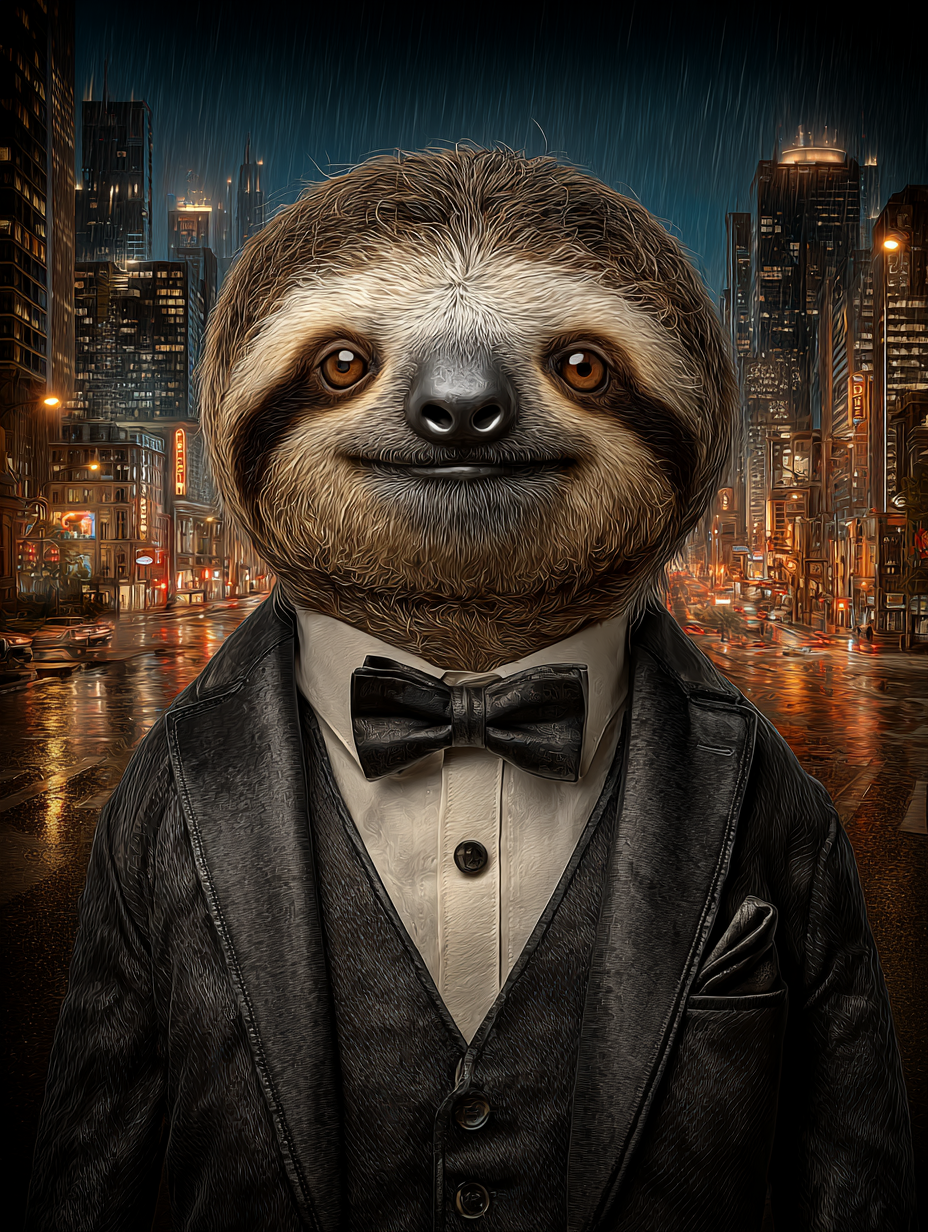 Secret Agent Sloth Digital Download Wall Art